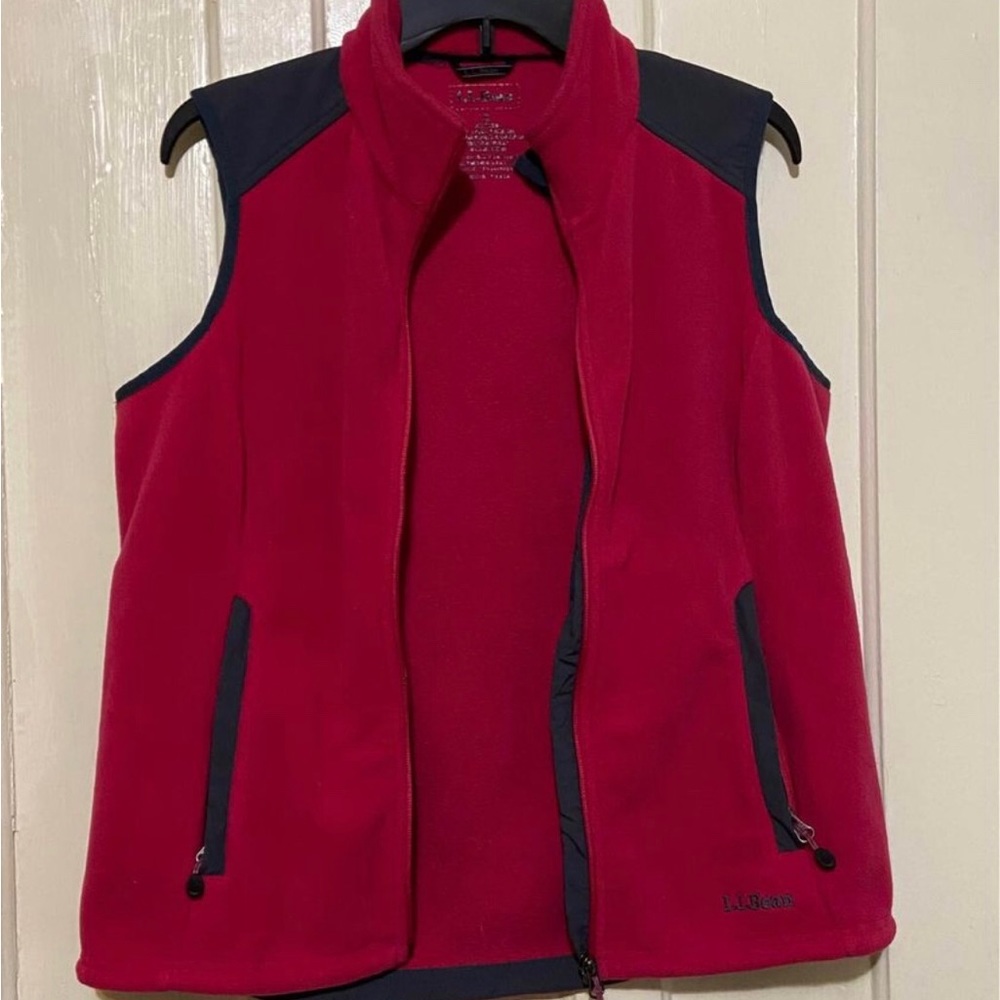 L.L.Bean Women’s Fleece Polartec Vest Pink&gray /Small